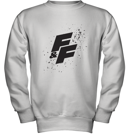Fast & Furious Paint Splatter Bold Logo Youth Crewneck Sweatshirt Youth Crewneck Sweatshirt / White / XS Youth Crewneck Sweatshirt - globaltrendtees
