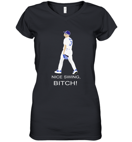 Joe Kelly Nice Swing Bitch Fight Club Womens V-Neck T-Shirt Womens V-Neck T-Shirt / Black / S Womens V-Neck T-Shirt - globaltrendtees