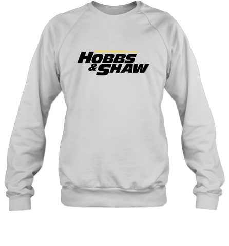 Fast & Furious Hobbs & Shaw Yellow And Black Movie Logo Crewneck Sweatshirt Crewneck Sweatshirt / White / S Crewneck Sweatshirt - globaltrendtees