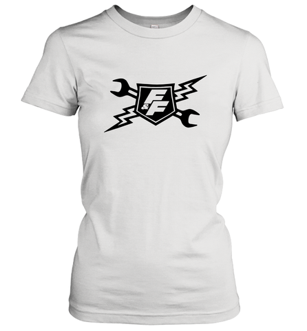 Fast & Furious Racing Shield Motif Women's T-Shirt Women's T-Shirt / White / S Women's T-Shirt - globaltrendtees