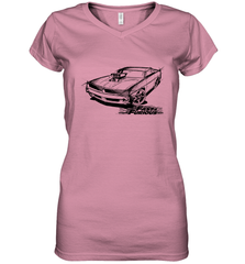 Fast & Furious Dom's Charger with Engine Women's V-Neck T-Shirt Women's V-Neck T-Shirt - globaltrendtees