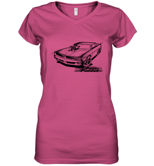 Fast & Furious Dom's Charger with Engine Women's V-Neck T-Shirt Women's V-Neck T-Shirt - globaltrendtees