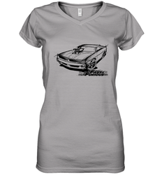 Fast & Furious Dom's Charger with Engine Women's V-Neck T-Shirt