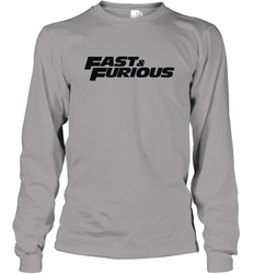 Fast & Furious Flat Black Bold Movie Logo Long Sleeve T-Shirt