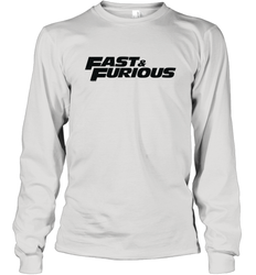 Fast & Furious Flat Black Bold Movie Logo Long Sleeve T-Shirt