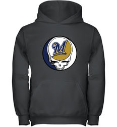 Milwaukee Brewers Grateful Dead Baseball Steal Your Face MLB Youth Hooded Sweatshirt