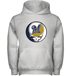 Milwaukee Brewers Grateful Dead Baseball Steal Your Face MLB Youth Hooded Sweatshirt