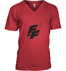 Fast & Furious Paint Splatter Bold Logo Men's V-Neck T-Shirt Men's V-Neck T-Shirt - globaltrendtees