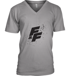 Fast & Furious Paint Splatter Bold Logo Men's V-Neck T-Shirt