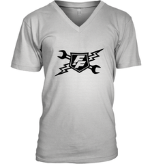 Fast & Furious Racing Shield Motif Men's V-Neck T-Shirt Men's V-Neck T-Shirt - globaltrendtees