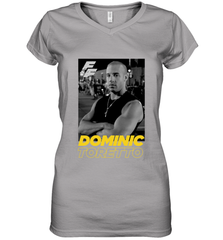 Fast & Furious Dominic Toretto Dom Portrait Logo Women's V-Neck T-Shirt Women's V-Neck T-Shirt - globaltrendtees