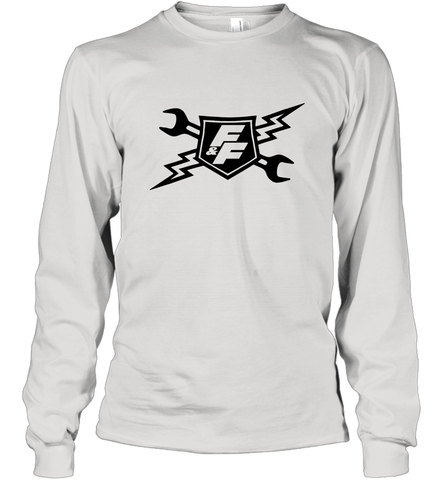 Fast & Furious Racing Shield Motif Long Sleeve T-Shirt Long Sleeve T-Shirt / White / S Long Sleeve T-Shirt - globaltrendtees