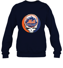 New York Mets Grateful Dead Baseball Steal Your Face MLB Crewneck Sweatshirt Crewneck Sweatshirt - globaltrendtees