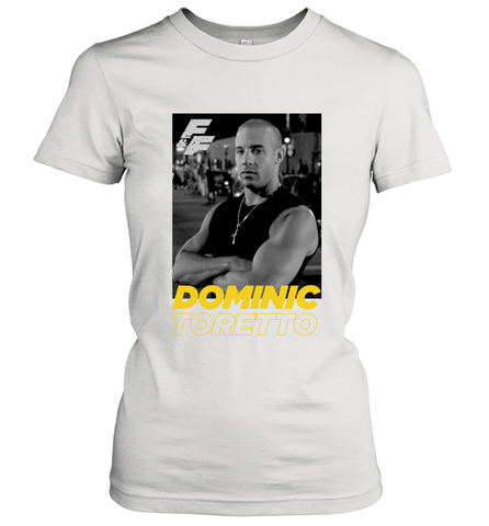 Fast & Furious Dominic Toretto Dom Portrait Logo Women's T-Shirt Women's T-Shirt / White / S Women's T-Shirt - globaltrendtees