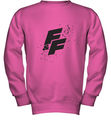 Fast & Furious Paint Splatter Bold Logo Youth Crewneck Sweatshirt Youth Crewneck Sweatshirt - globaltrendtees