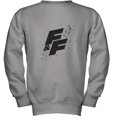 Fast & Furious Paint Splatter Bold Logo Youth Crewneck Sweatshirt Youth Crewneck Sweatshirt - globaltrendtees