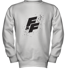 Fast & Furious Paint Splatter Bold Logo Youth Crewneck Sweatshirt Youth Crewneck Sweatshirt - globaltrendtees