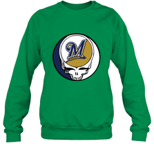 Milwaukee Brewers Grateful Dead Baseball Steal Your Face MLB Crewneck Sweatshirt Crewneck Sweatshirt - globaltrendtees