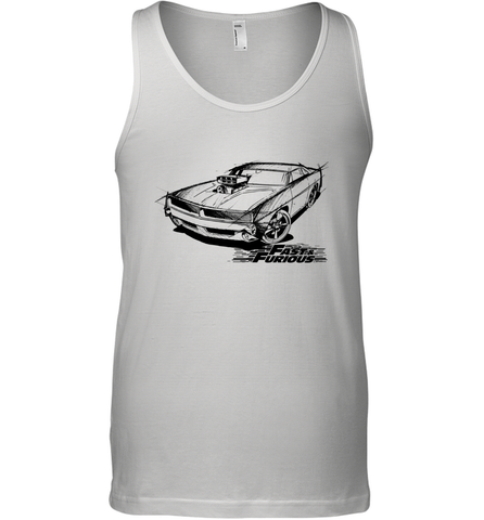 Fast & Furious Dom's Charger with Engine Men's Tank Top Men's Tank Top / White / XS Men's Tank Top - globaltrendtees