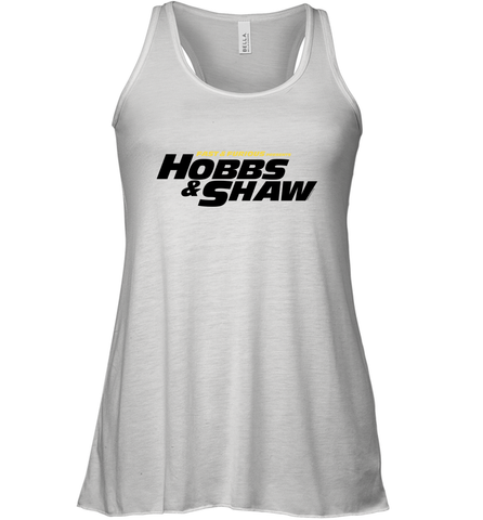 Fast & Furious Hobbs & Shaw Yellow And Black Movie Logo Women's Tank Top Women's Tank Top / White / XS Women's Tank Top - globaltrendtees