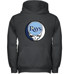 Tampa Bay Rays Grateful Dead Baseball Steal Your Face MLB Youth Hooded Sweatshirt Youth Hooded Sweatshirt - globaltrendtees