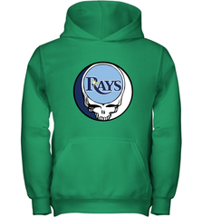 Tampa Bay Rays Grateful Dead Baseball Steal Your Face MLB Youth Hooded Sweatshirt Youth Hooded Sweatshirt - globaltrendtees