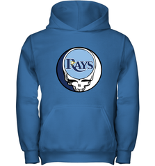 Tampa Bay Rays Grateful Dead Baseball Steal Your Face MLB Youth Hooded Sweatshirt Youth Hooded Sweatshirt - globaltrendtees