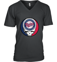 Minnesota Twins Grateful Dead Baseball Steal Your Face MLB Men's V-Neck T-Shirt