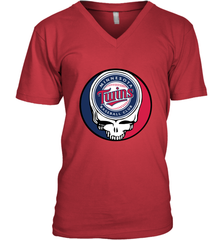 Minnesota Twins Grateful Dead Baseball Steal Your Face MLB Men's V-Neck T-Shirt Men's V-Neck T-Shirt - globaltrendtees