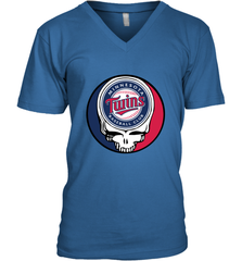 Minnesota Twins Grateful Dead Baseball Steal Your Face MLB Men's V-Neck T-Shirt Men's V-Neck T-Shirt - globaltrendtees