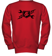 Fast & Furious Wrench And Bolt Badge Logo Youth Crewneck Sweatshirt Youth Crewneck Sweatshirt - globaltrendtees