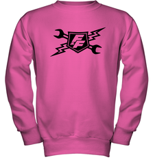 Fast & Furious Wrench And Bolt Badge Logo Youth Crewneck Sweatshirt Youth Crewneck Sweatshirt - globaltrendtees