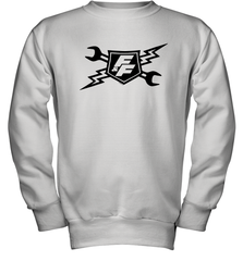 Fast & Furious Wrench And Bolt Badge Logo Youth Crewneck Sweatshirt Youth Crewneck Sweatshirt - globaltrendtees