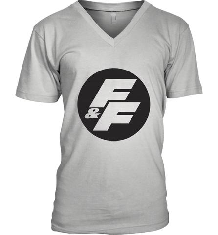 Fast & Furious Negative Space Circle Logo Men's V-Neck T-Shirt Men's V-Neck T-Shirt / White / S Men's V-Neck T-Shirt - globaltrendtees