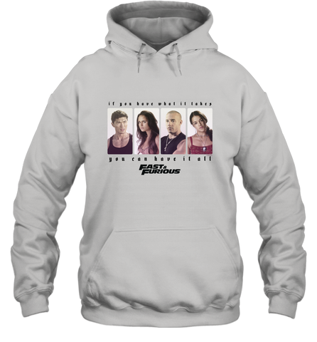 Fast & Furious You Can Have It All Group Shot Panels Black Hooded Sweatshirt Hooded Sweatshirt / White / S Hooded Sweatshirt - globaltrendtees