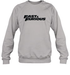 Fast & Furious Flat Black Bold Movie Logo Crewneck Sweatshirt Crewneck Sweatshirt - globaltrendtees