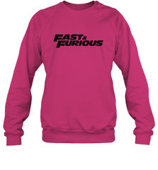 Fast & Furious Flat Black Bold Movie Logo Crewneck Sweatshirt Crewneck Sweatshirt - globaltrendtees