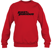 Fast & Furious Flat Black Bold Movie Logo Crewneck Sweatshirt Crewneck Sweatshirt - globaltrendtees
