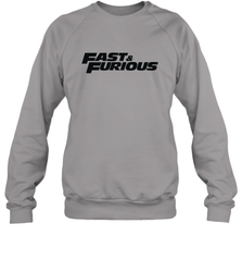 Fast & Furious Flat Black Bold Movie Logo Crewneck Sweatshirt Crewneck Sweatshirt - globaltrendtees