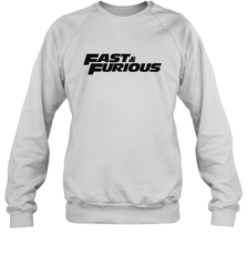 Fast & Furious Flat Black Bold Movie Logo Crewneck Sweatshirt Crewneck Sweatshirt - globaltrendtees
