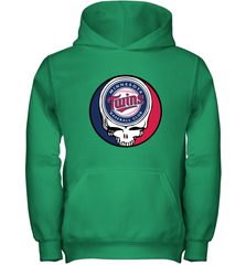 Minnesota Twins Grateful Dead Baseball Steal Your Face MLB Youth Hooded Sweatshirt Youth Hooded Sweatshirt - globaltrendtees
