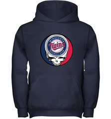 Minnesota Twins Grateful Dead Baseball Steal Your Face MLB Youth Hooded Sweatshirt Youth Hooded Sweatshirt - globaltrendtees
