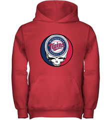 Minnesota Twins Grateful Dead Baseball Steal Your Face MLB Youth Hooded Sweatshirt Youth Hooded Sweatshirt - globaltrendtees