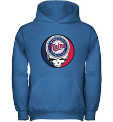Minnesota Twins Grateful Dead Baseball Steal Your Face MLB Youth Hooded Sweatshirt Youth Hooded Sweatshirt - globaltrendtees