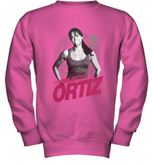 Fast & Furious Letty Ortiz Smiling Portrait Youth Crewneck Sweatshirt Youth Crewneck Sweatshirt - globaltrendtees