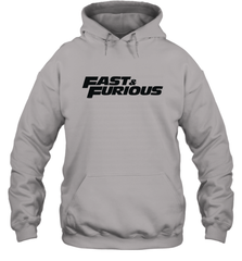 Fast & Furious Flat Black Bold Movie Logo Hooded Sweatshirt Hooded Sweatshirt - globaltrendtees