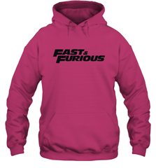 Fast & Furious Flat Black Bold Movie Logo Hooded Sweatshirt Hooded Sweatshirt - globaltrendtees