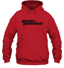 Fast & Furious Flat Black Bold Movie Logo Hooded Sweatshirt Hooded Sweatshirt - globaltrendtees