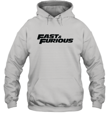 Fast & Furious Flat Black Bold Movie Logo Hooded Sweatshirt Hooded Sweatshirt - globaltrendtees