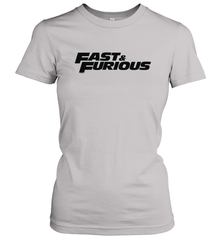 Fast & Furious Flat Black Bold Movie Logo Women's T-Shirt Women's T-Shirt - globaltrendtees